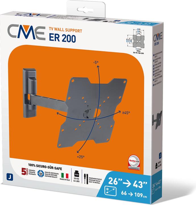 Immagine prodotto Meliconi Staffa da parete per TV 2640 (Muro, 40", 20 kg)