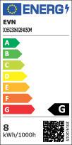 Energy Label EVN LED strip light IP65 230V 8W/m 589lm/m 50m roll 4000K (White, 5000 cm, Indoor)