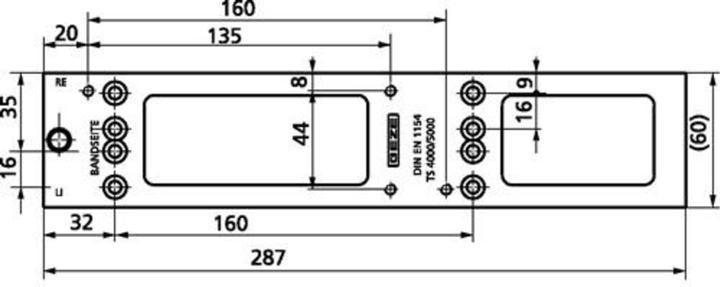 Actual product image Geze Mounting plate for TS 5000 RFS / EFS (Room door, Entrance door, Wooden door, French window, Indoor)