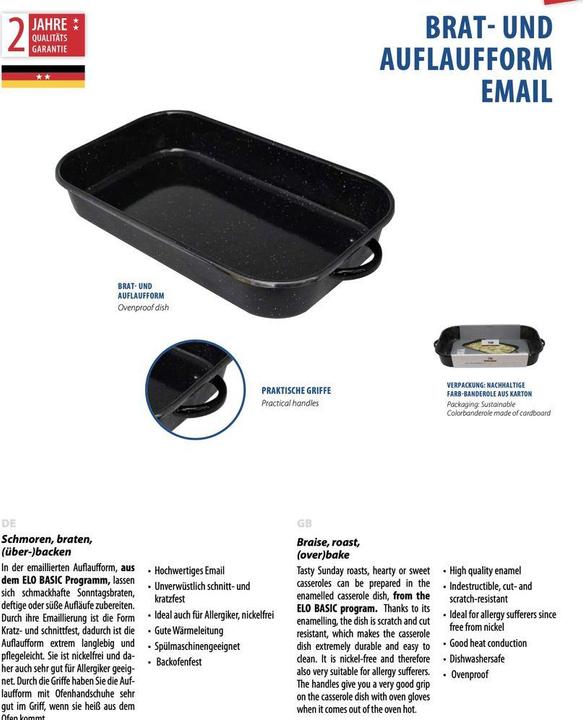 Image du produit ELO Plat à four