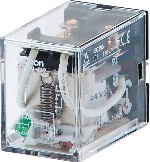 Actual product image Omron Industrial Automation Industrial relay LY 2 changeover contacts DC 24V 10A Plug-in connection terminal