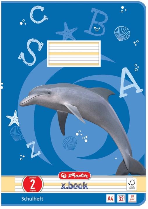 Image du produit Herlitz Cahier d'école x.book, DIN A4, linéarité 2 / ligné (A4, À rayures, Non contraignant)