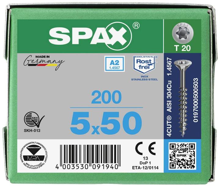 Actual product image Spax A2 Senkmultikopf T-Star Plus T20 Teilgewinde (200 Screws per piece)