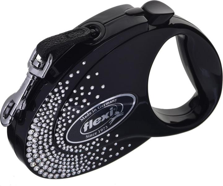 Produktbild Flexi Glam Splash Crystal with Swarovski crystals M - Hund Rückziehbare Leine - 5 m - Schwarz (M, Hund, Allgemein)