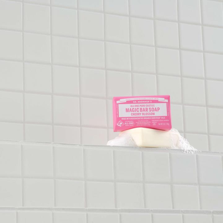 Produktbild Dr. Bronner's Dr Bronner's Cherry Blossom Pure-Castile Bar Soap with Organic Ingredients and Essential Oils 140g (Hartseife)