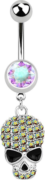 Immagine prodotto Star Piercing Banana in argento con ciondolo a forma di teschio multicolore (senza ottone, Acciaio chirurgico 316L)