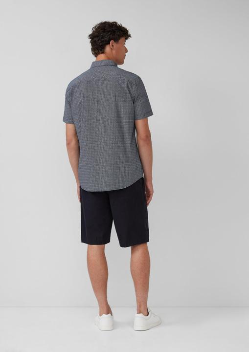 Immagine prodotto s.Oliver Hemd Regular Fit: Gemustertes Kurzarmhemd aus Baumwolle mit Button-Down-Kragen (M)