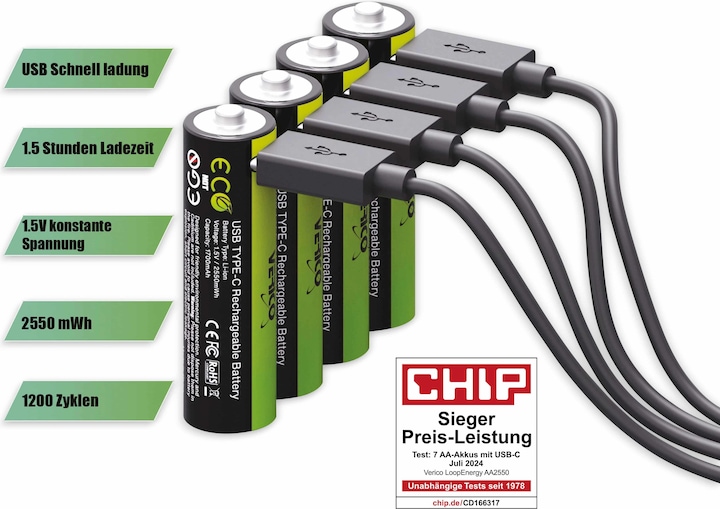 Actual product image Verico LoopEnergy AA (4 pcs., AA, 1700 mAh)