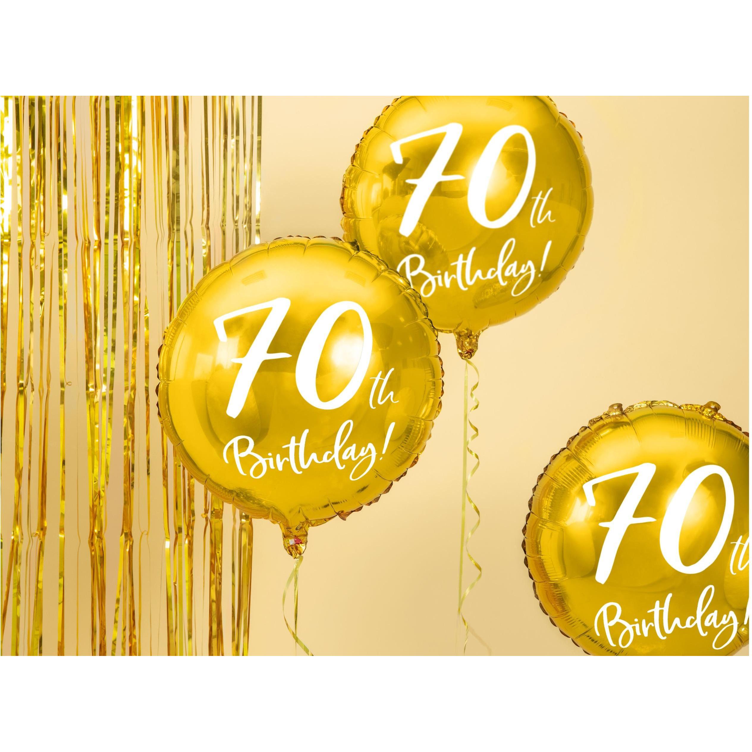 Thumbnail - Partydeco Ballon 70 Jahre Aluminium in Gold