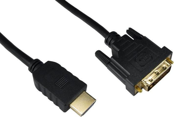 Produktbild RS PRO HDMI-Kabel A HDMI Stecker B DVI-D Dual Link Stecker 1920x1200 max., 7m, Schwarz (0.21 m)