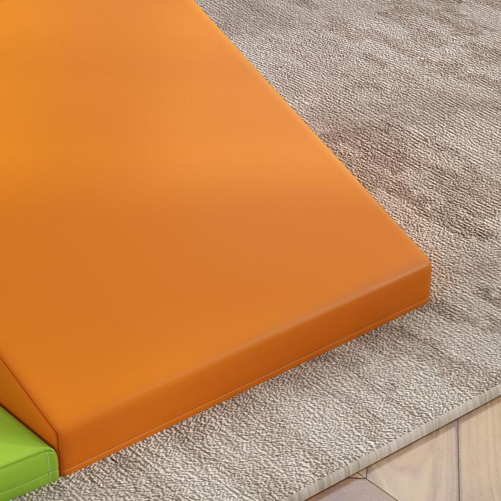 Actual product image Homcom Bausteinset Kunstleder, Schaumstoff Hellblau+Orange+Violett+Hellgrün