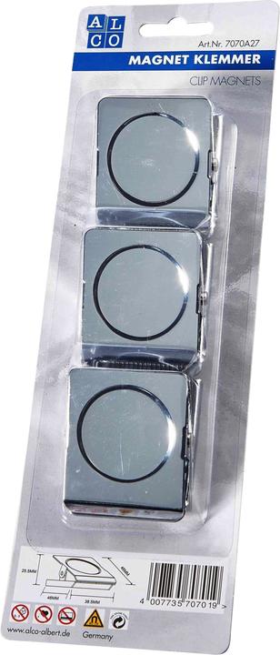 Produktbild Alco ALCO-Albert 7070A27 - Magnetklemmer 38mm, verchromt (3x)