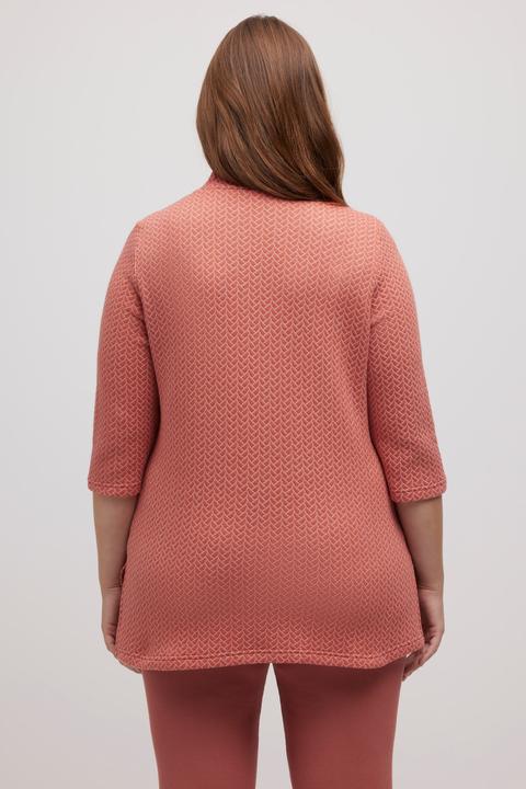 Produktbild Ulla Popken Sweatshirt, Jacquard, Stehkragen, 3/4-Arm (46, 48)