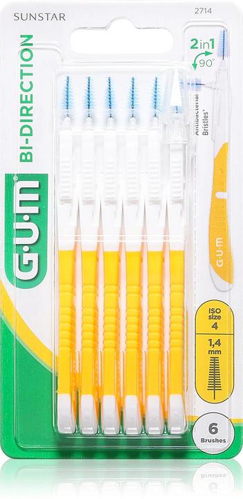 Actual product image GUM BI-Direction ISO 4 Interdental Brush for Cleaning Tooth Back/Frontal 1.4mm - Pack of 6 (6x, 1.40 mm)