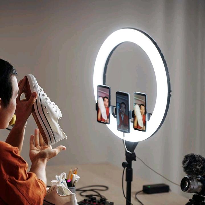 Actual product image V-TAC VT45055 Ring lamp55 W, 45 cm, for selfie and video shooting, 3200 K5500 K, F (Ring light)