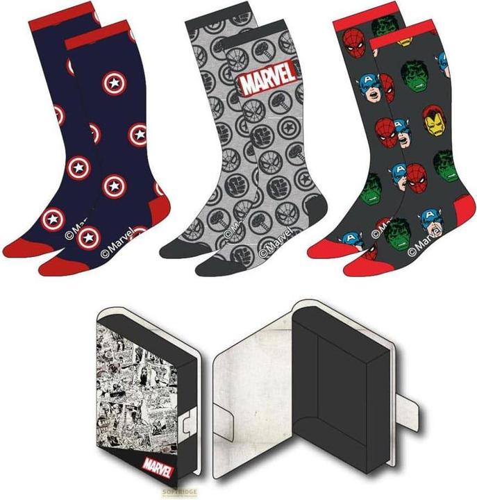 Cerda MARVEL - Pack de 3 Paires de Chaussettes (Taille 38-45) (3er Pack, 38 - 45)