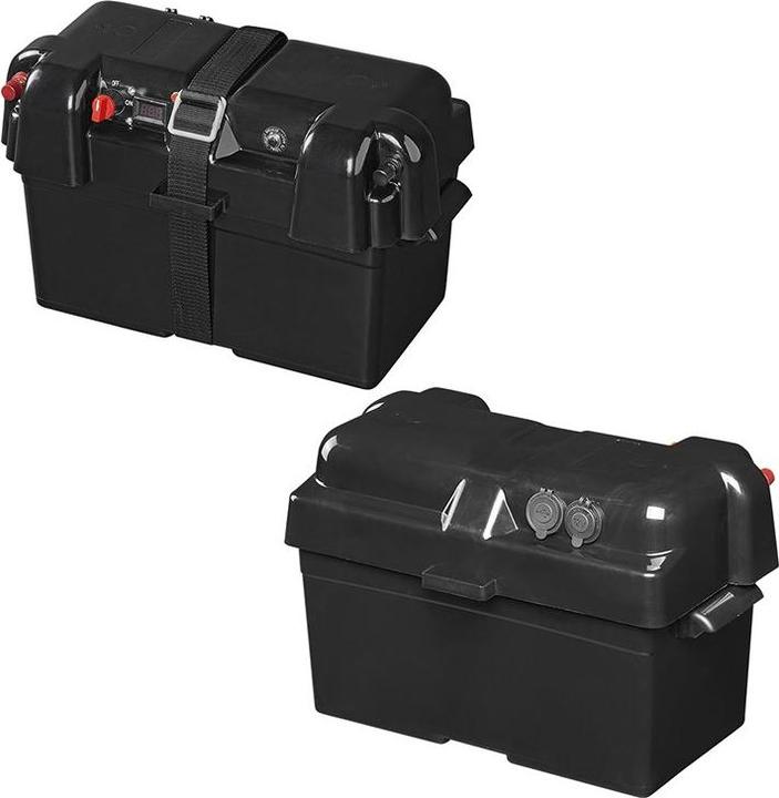 Image du produit ProPlus Boîte à piles 35x18x20cm 2x USB - 1x prise 12V - voltmètre (12 V)