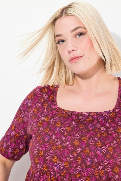 Produktbild Ulla Popken Jerseykleid, Mustermix, Carree-Ausschnitt, Halbarm (42, 44)