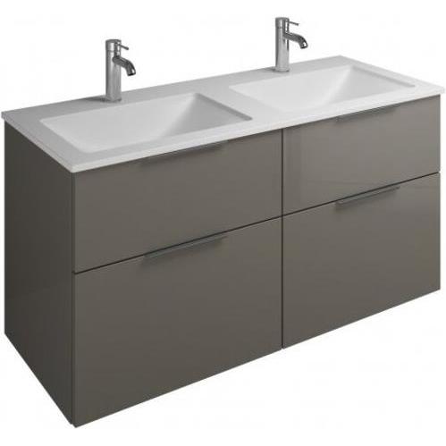 Thumbnail - burgbad, Badmöbelset, Eqio Mineralguss-Doppelwaschtisch inklusive Waschtischunterschrank, Breite 1220 mm