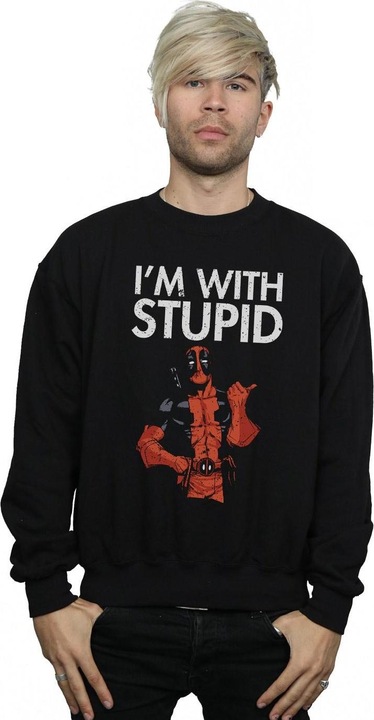 Actual product image Mens Deadpool I'm With Stupid Sweatshirt (S)