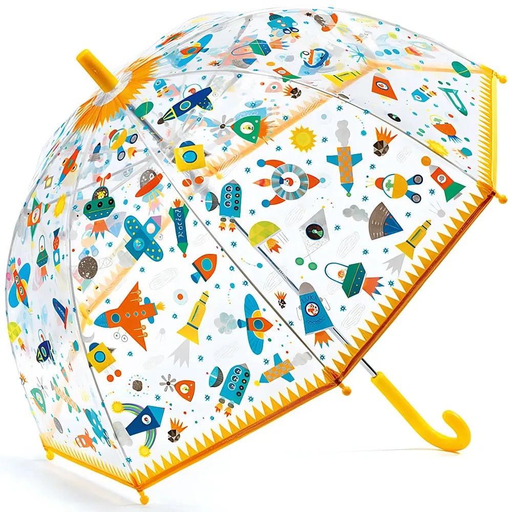Djeco, Unisex, Regenschirm, Regenschirm Weltraum 70x68cm, Mehrfarbig