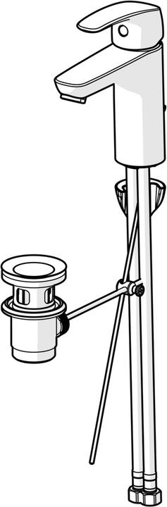 Produktbild Hansa HANSAPINTO Waschtischarmatur, mit Ablaufgarnitur, Ausladung 115 mm, 45012283