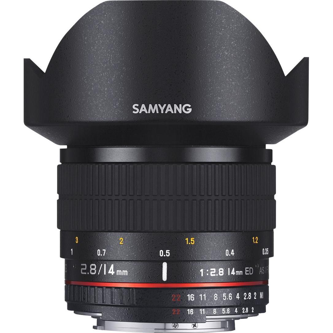 Samyang 14mm F2.8 Canon EF AE (Canon EF, Vollformat), Objektiv, Schwarz