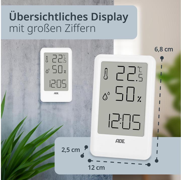 Actual product image ADE Weather station thermo-hygrometer 11 cm, white, functions