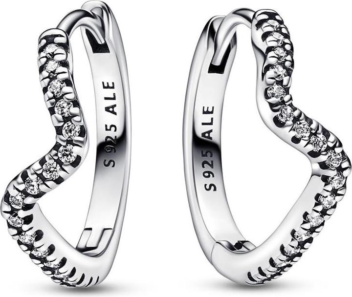 Actual product image Pandora Sparkling Wave Creoles (Sterling silver)