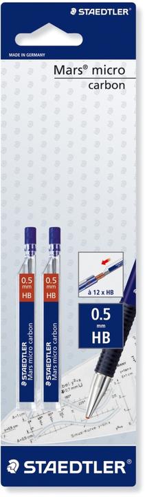 Immagine prodotto Staedtler Mars micro carbon 250 per matita meccanica blister con 2 barattoli di mina, 0,5 mm, HB (2 pz., 0.50 mm, HB)