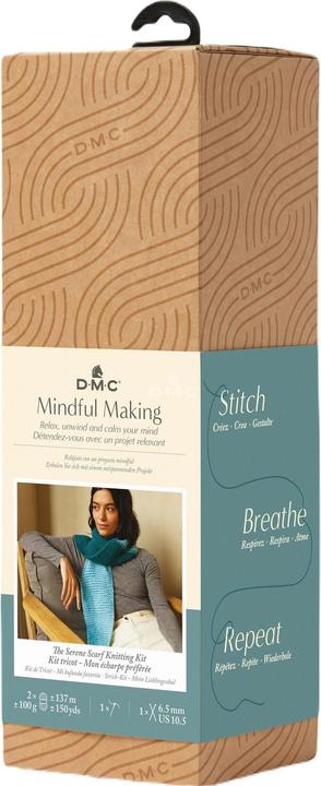 Actual product image DMC Mindful Making scarf knitting set
