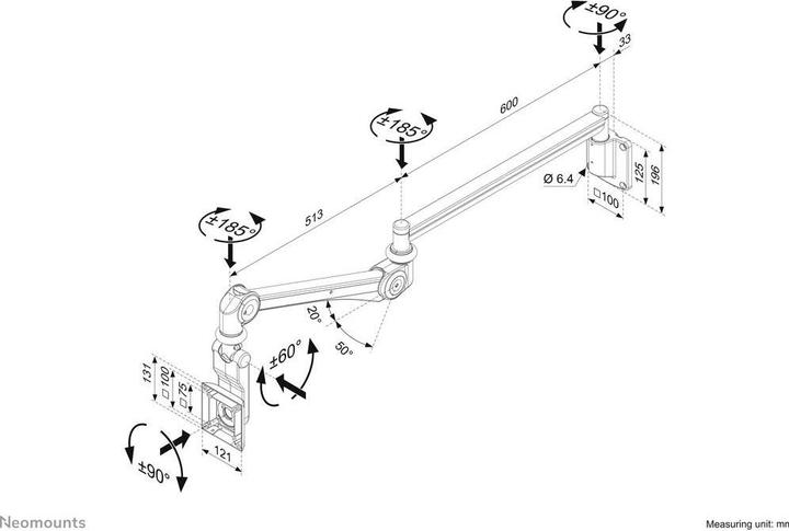 Image du produit Neomounts Medical Flat Screen Wall Mount (Mur, 24", 3 kg)