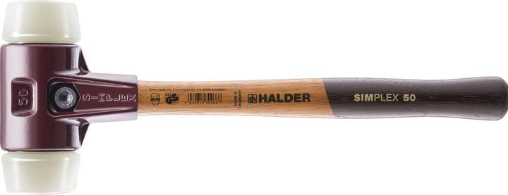 Actual product image Halder Soft faced hammer SIMPLEX length 330 mm head-Ø 40 mm hard wood nylon white (650 g)