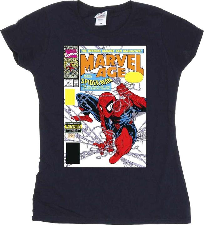 Actual product image Womens/Ladies Spider-Man Age Comic Cover Cotton T-Shirt (XXL)