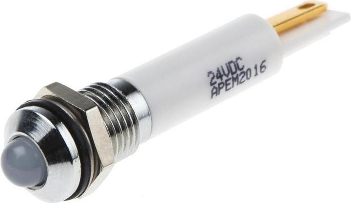 Produktbild RS PRO 8mm prominent low current LED, wht 24Vdc