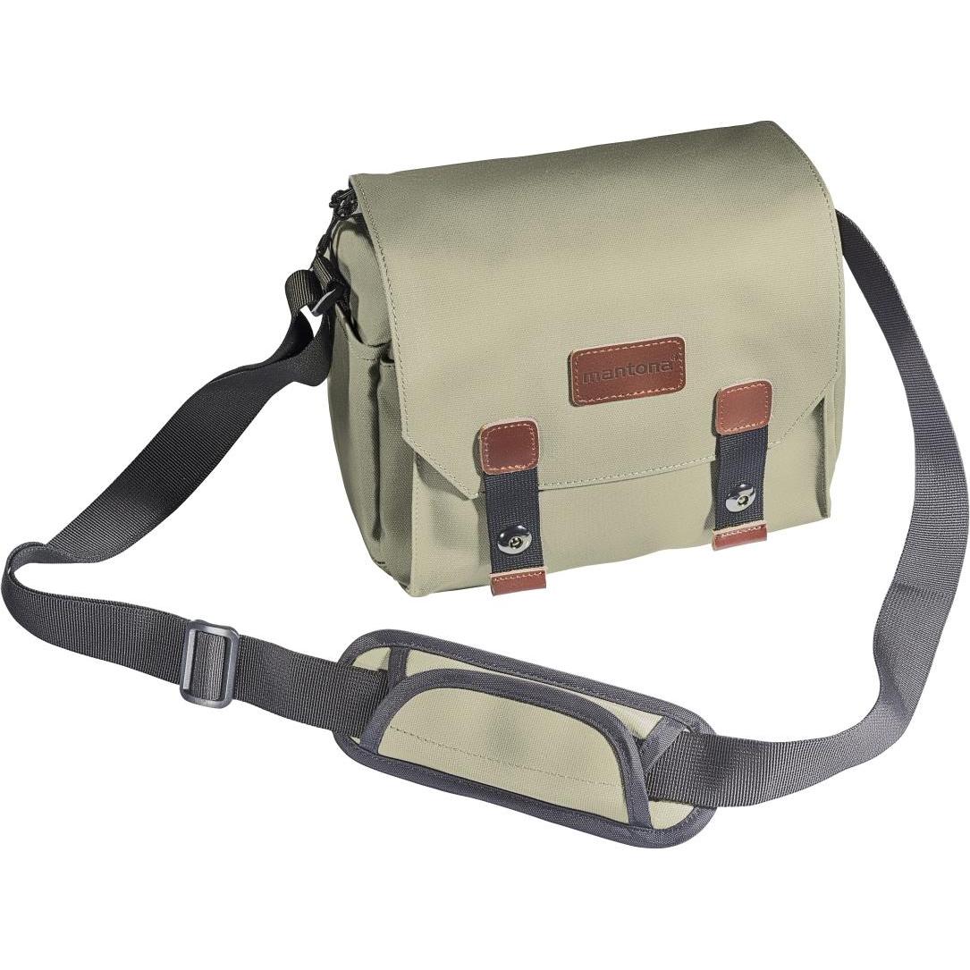 mantona Kameratasche Milano piccolo (Kamera Schultertasche), Kameratasche, Grün