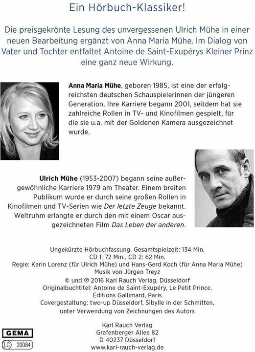Produktbild Der Kleine Prinz. Geschenkbox (Deutsch, Anna Maria Mühe, Antoine de Saint-Exupéry, Ulrich Mühe, 2016)