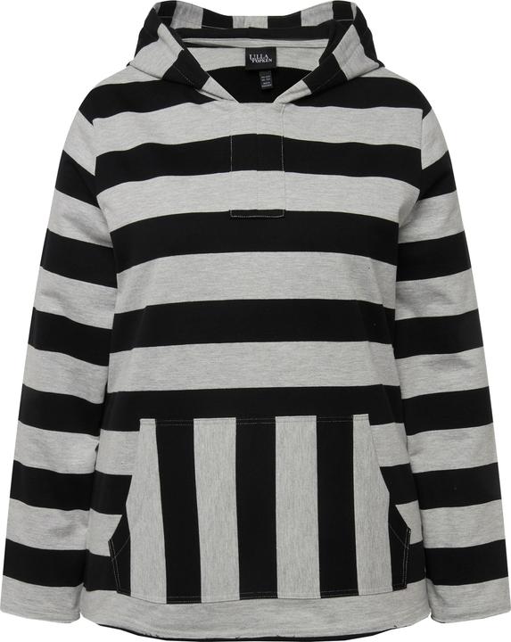 Image du produit Ulla Popken Sweat à capuche rayé, manches longues et poche kangourou (50, 52)
