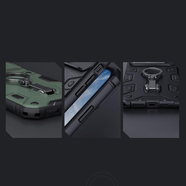 Actual product image Nillkin CamShield Armor Pro Magnetic Case for iPhone 14 Plus MagSafe Armored Cover Stand Ring Black (Apple iPhone 14 Plus)