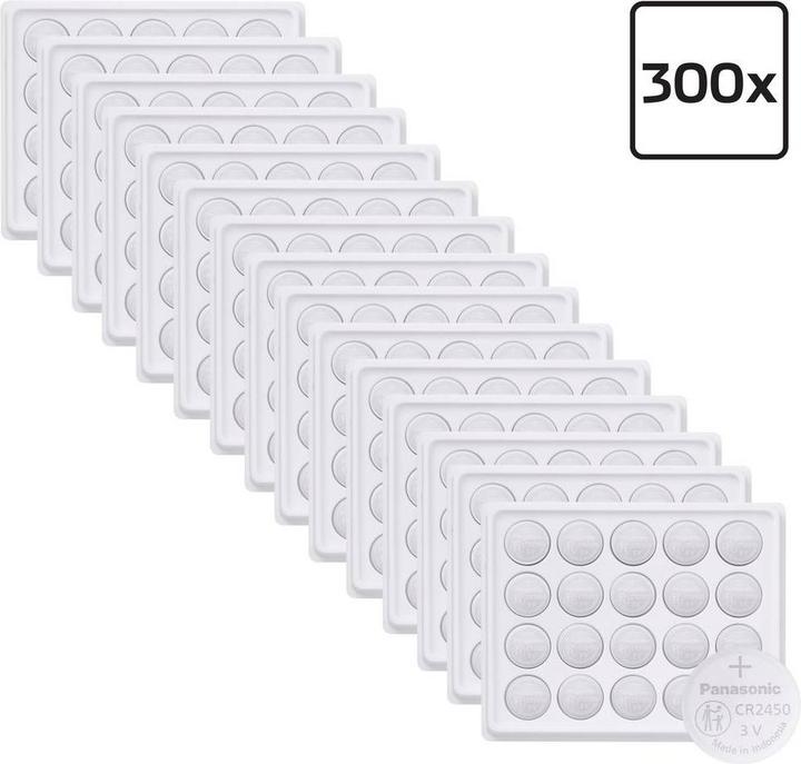 Actual product image Panasonic Knopfzelle CR 2450 3 V 300 St. 620 mAh Lithium CR2450 (300 pcs., CR2450, 620 mAh)