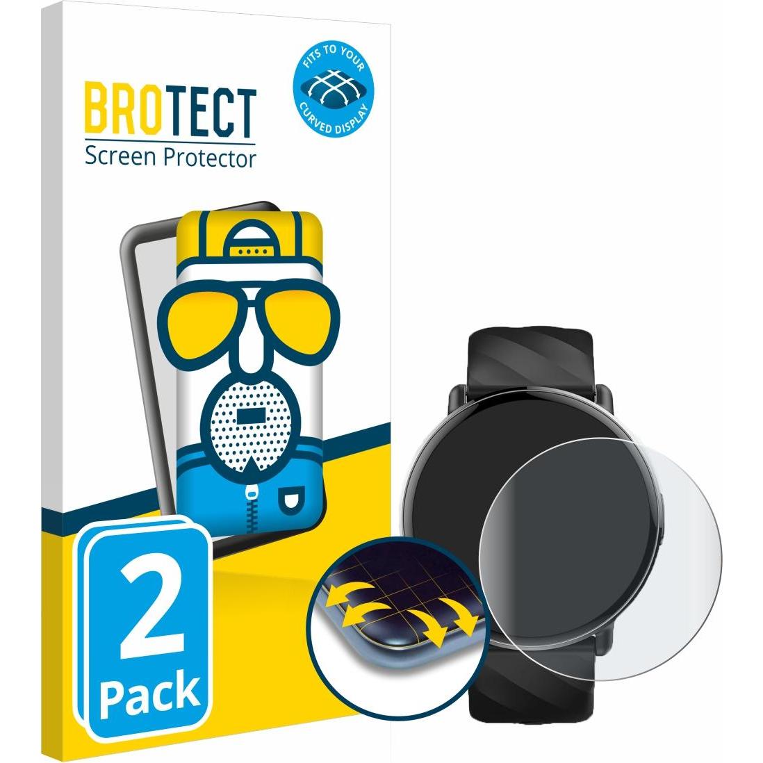 BROTECT Fullscreen Schutzfolie Displayschutz Folie Matt Entspiegelungsfolie, Smartwatch Schutzfolie, Grau