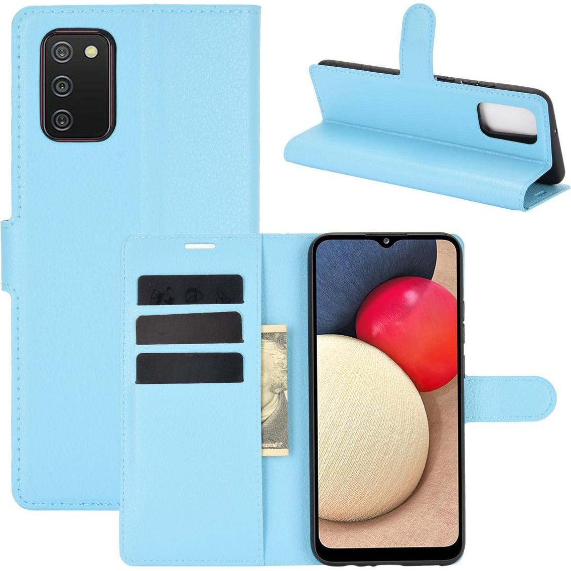König Design Hülle Handy Schutz für Samsung Galaxy A02s Case Cover Tasche Etuis Bumper Blau (Samsung Galaxy A02s), Smart...