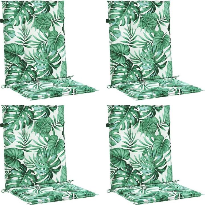 Produktbild vidaXL Niedriglehner-Auflagen 4 Stk. Blattmuster Stoff, Material (100 x 50 cm)