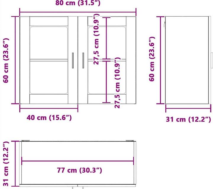 Actual product image vidaXL Küchen-Wandschrank (80 x 31 x 60 cm)