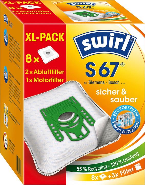 Sacchetti Aspirapolvere Swirl Y101MP AirSpace, 4 Pezzi, Tecnologia Long Power, Filtrazione HEPA, Compatibili AEG E Altri