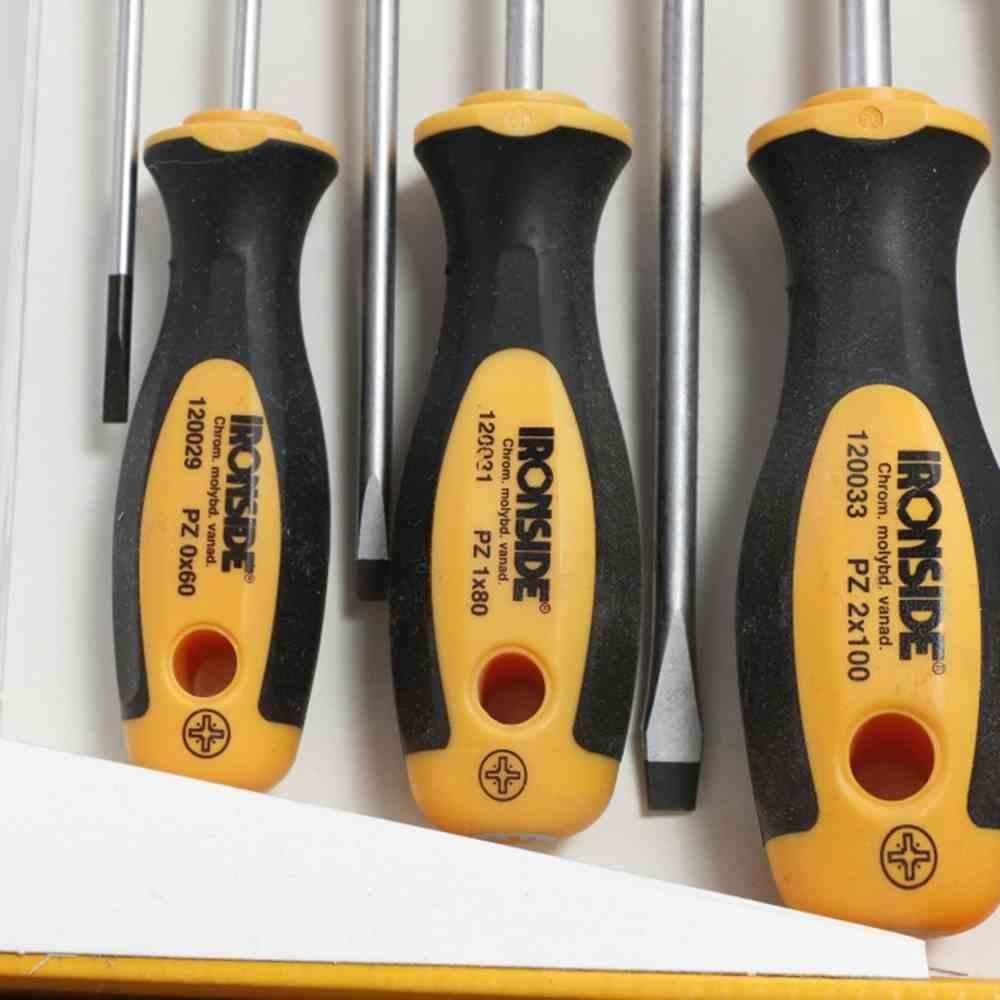 Ironside, Schraubenzieher, Schraubendreher-Set 7-teilig 2500 2-Komponenten-Griff Chrom-Vanadium-Stahl