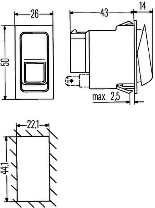 Image du produit Hella Interrupteur de commande de basculement pour CLAAS HOLDER LIEBHERR SOLARIS SISU