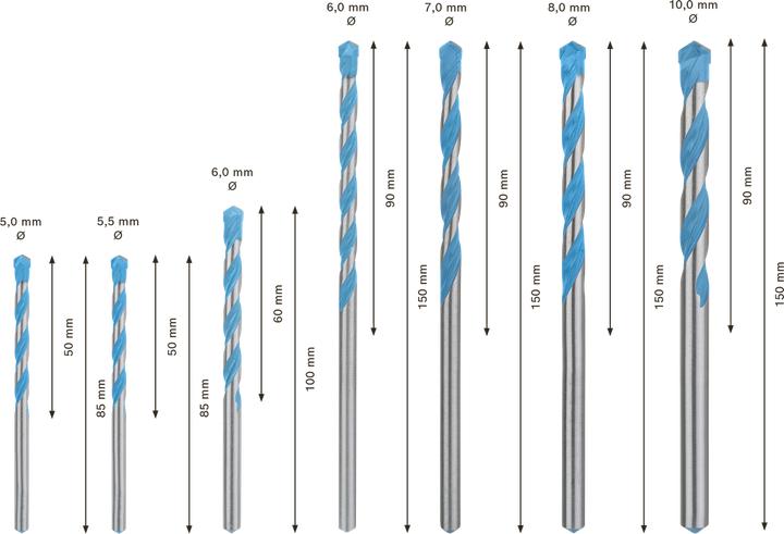 Produktbild Bosch Professional Zubehör Expert CYL-9 (5.5 mm, 5.0 mm, Ø 8.0 mm, 7.0 mm, 6.0 mm, 10.0 mm)