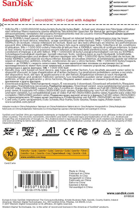 Produktbild SanDisk Ultra microSD A1 (128 GB, microSDXC, U1, UHS-I)