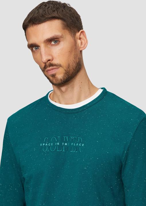 Actual product image S.Oliver T-Shirt Meliertes Longsleeve aus Jersey mit Logo-Print (3XL)
